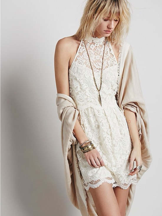 Free People Dresses & Skirts - Free People Lost in a Dream Halter Dress Antique Ivory Size 2 | Boho
